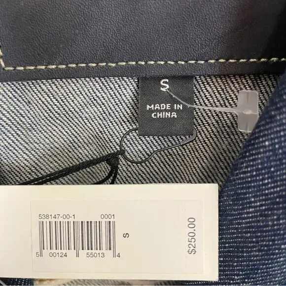 Banana Republic Dark Denim Long Trench Coat Dark Rinse Modern Classic NWT Sz S - Picture 10 of 11